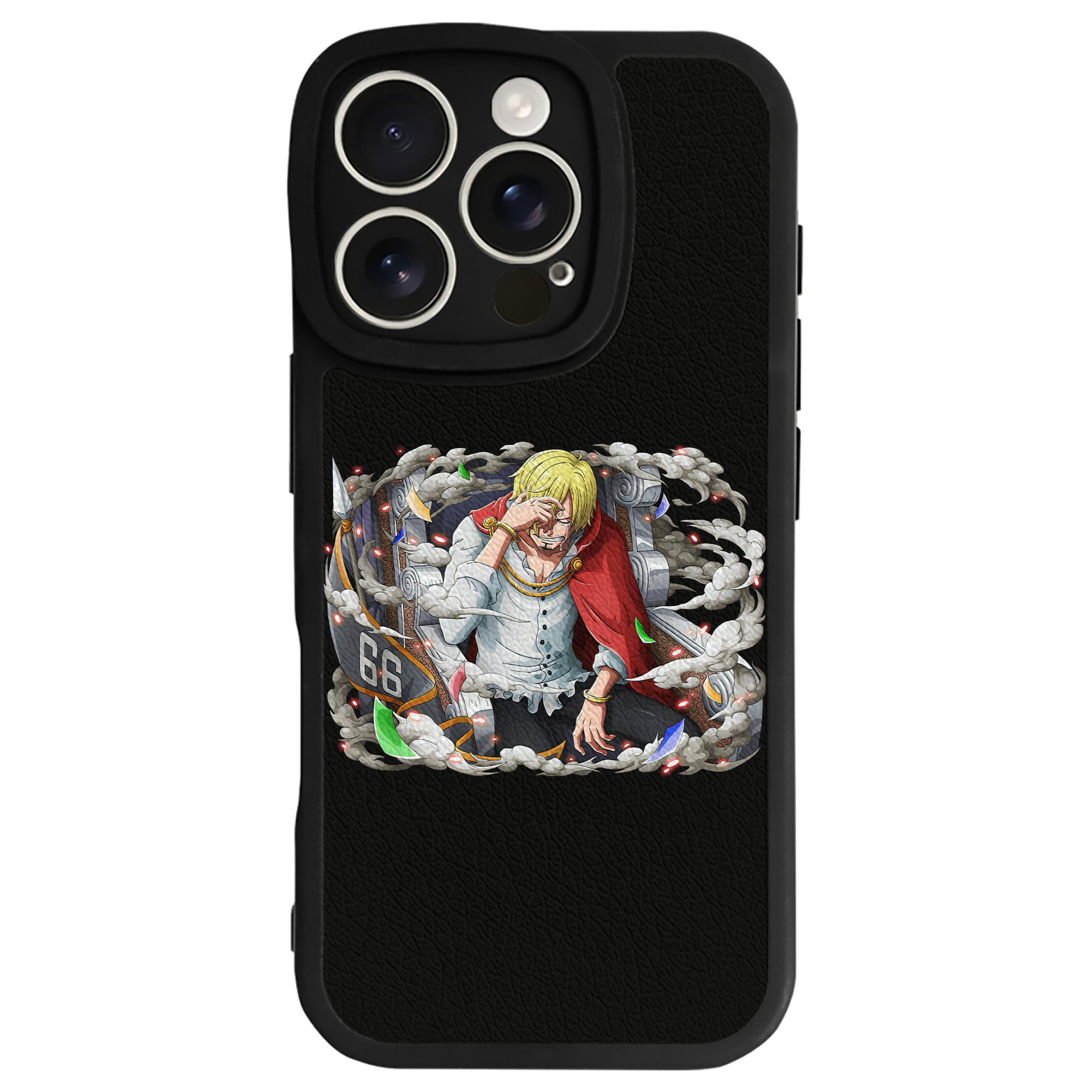 （画像用） ワンピース サンジ ONE PIECE Sanji 【iPhone 16シリーズ対応】シリコンスマホケース（レザー調） 材質：シリコン